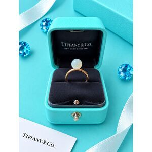 Tiffany & Co Rose Gold Hardwear Ball Moonstone Ring, sz 5.75
